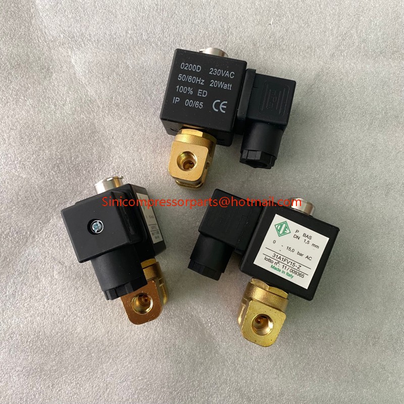31A1FV15-Z 31A1FV20-Z 5578FV20-Z 3/2 Way Normally Open Brass Solenoid Valve for Screw Air Compressor 24V 110V 120V 220V 230V AC